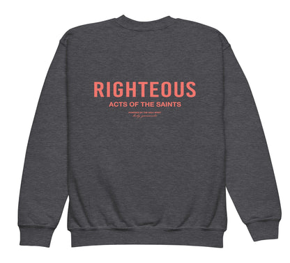 Kids Righteous Crewneck - Coral